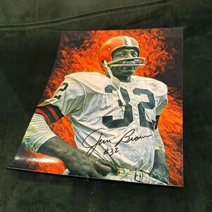 Jim Brown signed 8 x 10 photo